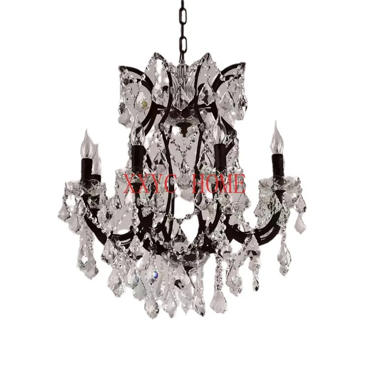 

Crystal Chandelier American Fashion Restaurant Ideas Personality Retro Grand Villa Hall Hotel Lamps