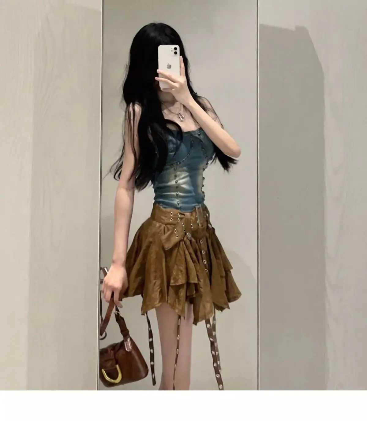 

Юбки Harajuku женские, желтые, с художественной вышивкой бисером, в стиле Майярд, с цветочным узором, в горошек, с сердечками, многоярусные, уникальные, модные, милые, молодежные, на шнуровке, нежные