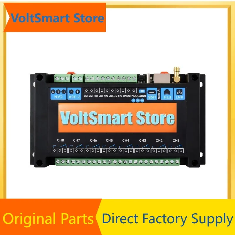 VoltSWaveshare ESP32-S3-ETH-8DI-8RO-C, 산업용 8채널 ESP32-S3 WiFi 릴레이 모듈, 온보드 절연 CAN 인터페이스, 내장 Xt