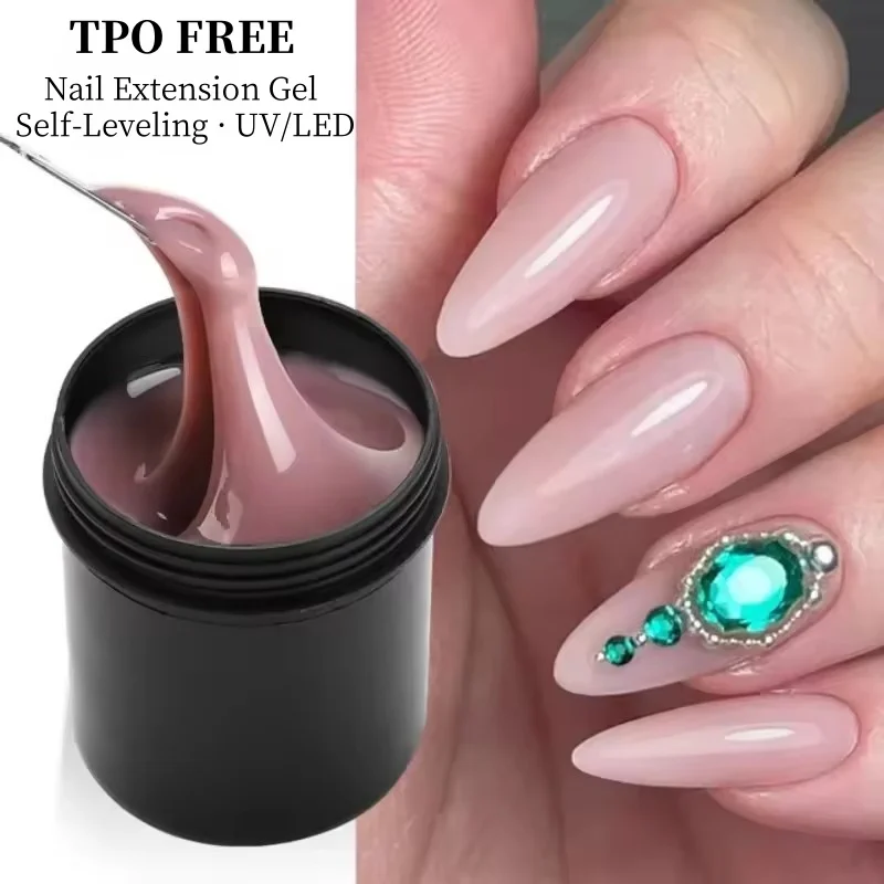 Gel constructor MSHARE caramelo nude autonivelante UV, libre de TPO, baja temperatura, extensión de uñas rosa claro 150ml