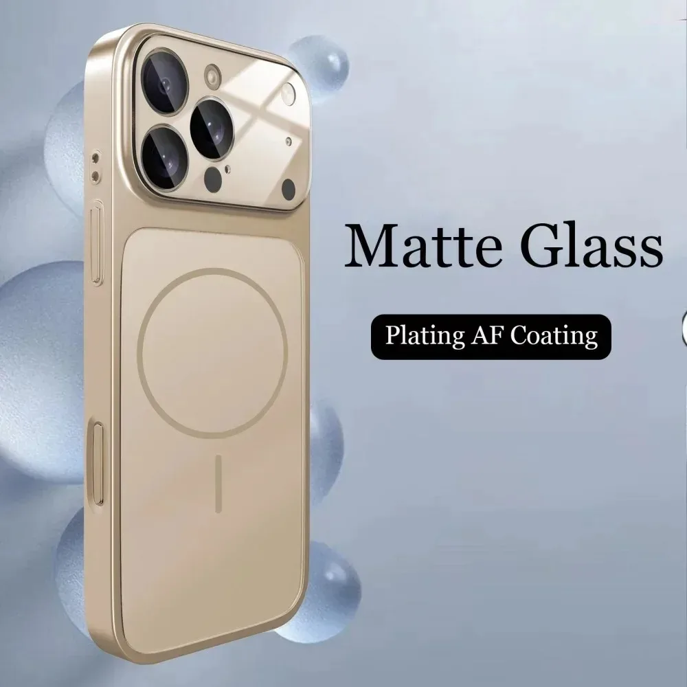 Modische matte Nano-Glashülle für iPhone 17, 16, 15, 14, 13, Pro Max | Plus 17-Air-Magnetrüstungshülle für kabelloses Magsafe-Laden – Detail 10