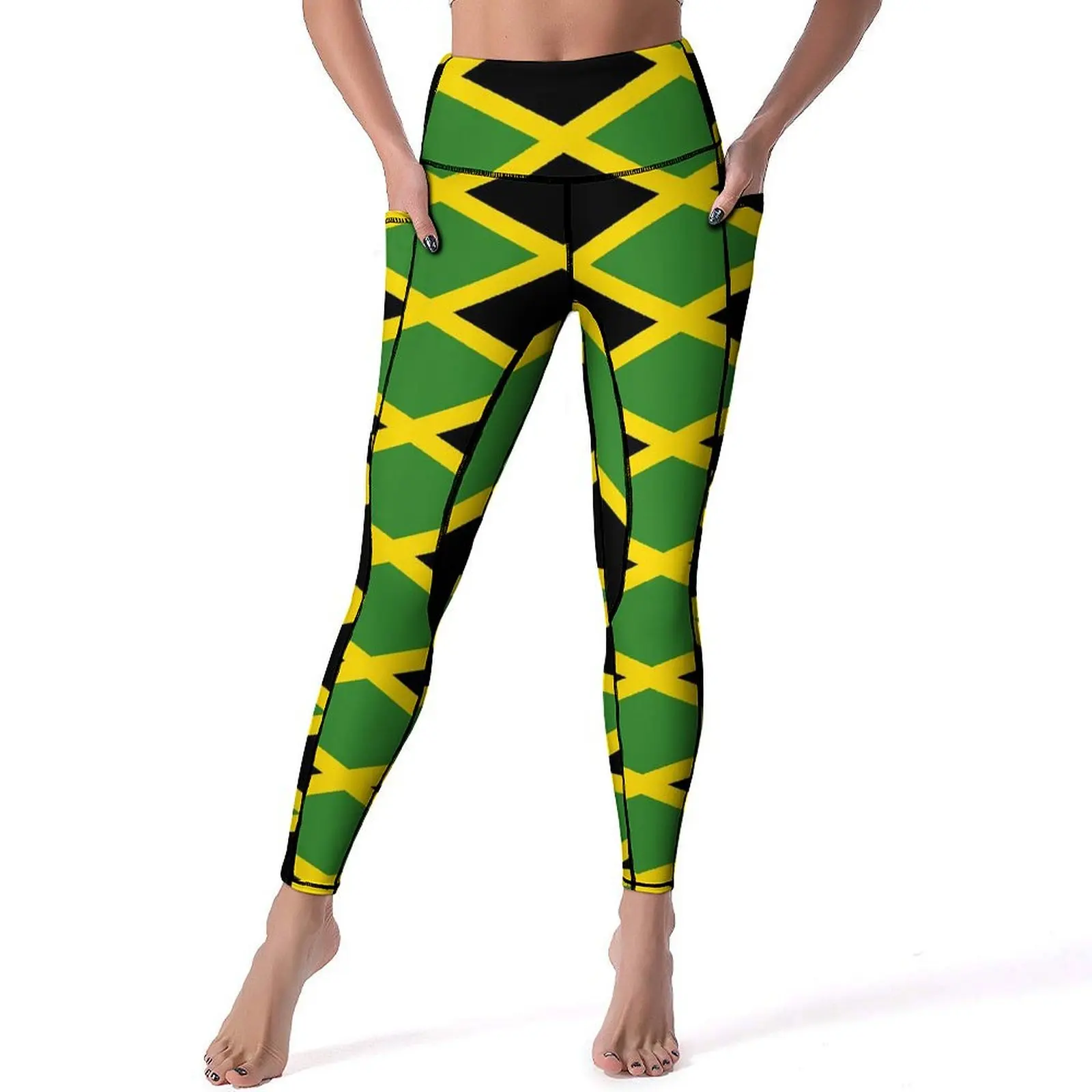 

Jamaican Flag Leggings Love for Jamaica Fitness Gym Yoga Pants High Waist Aesthetic Leggins Stretchy Graphic Sport Legging Gift