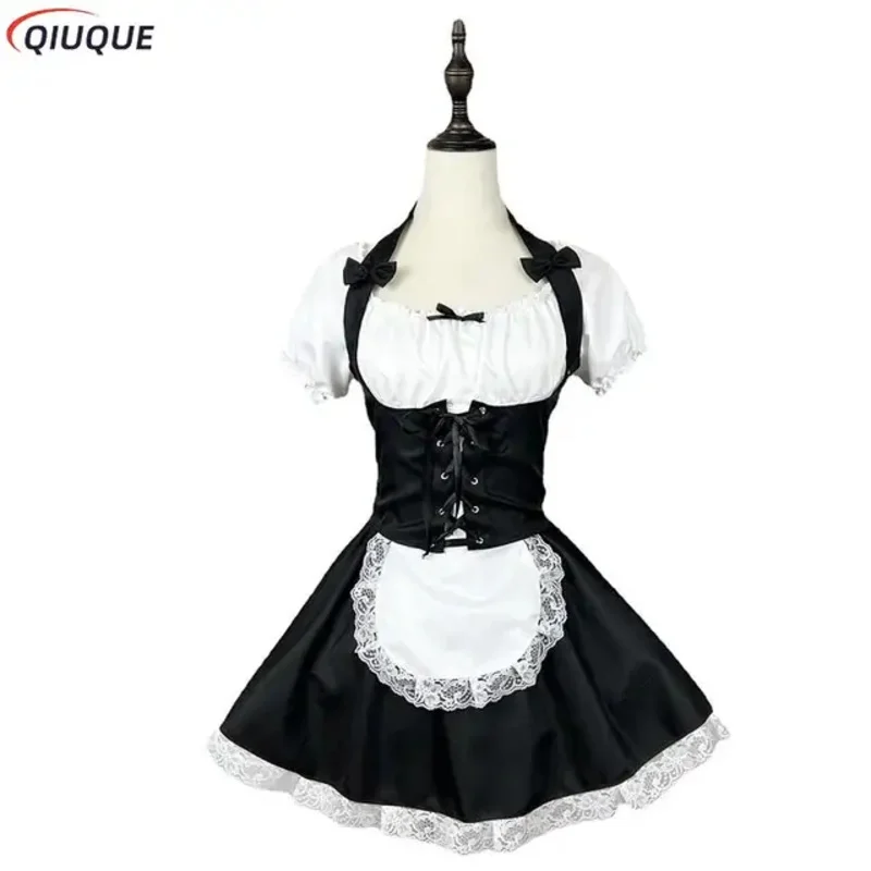 Abito da cameriera da donna Abito Lolita carino costume da cameriera kawaii nero bianco tunica abito uniforme costume cosplay S-5XL