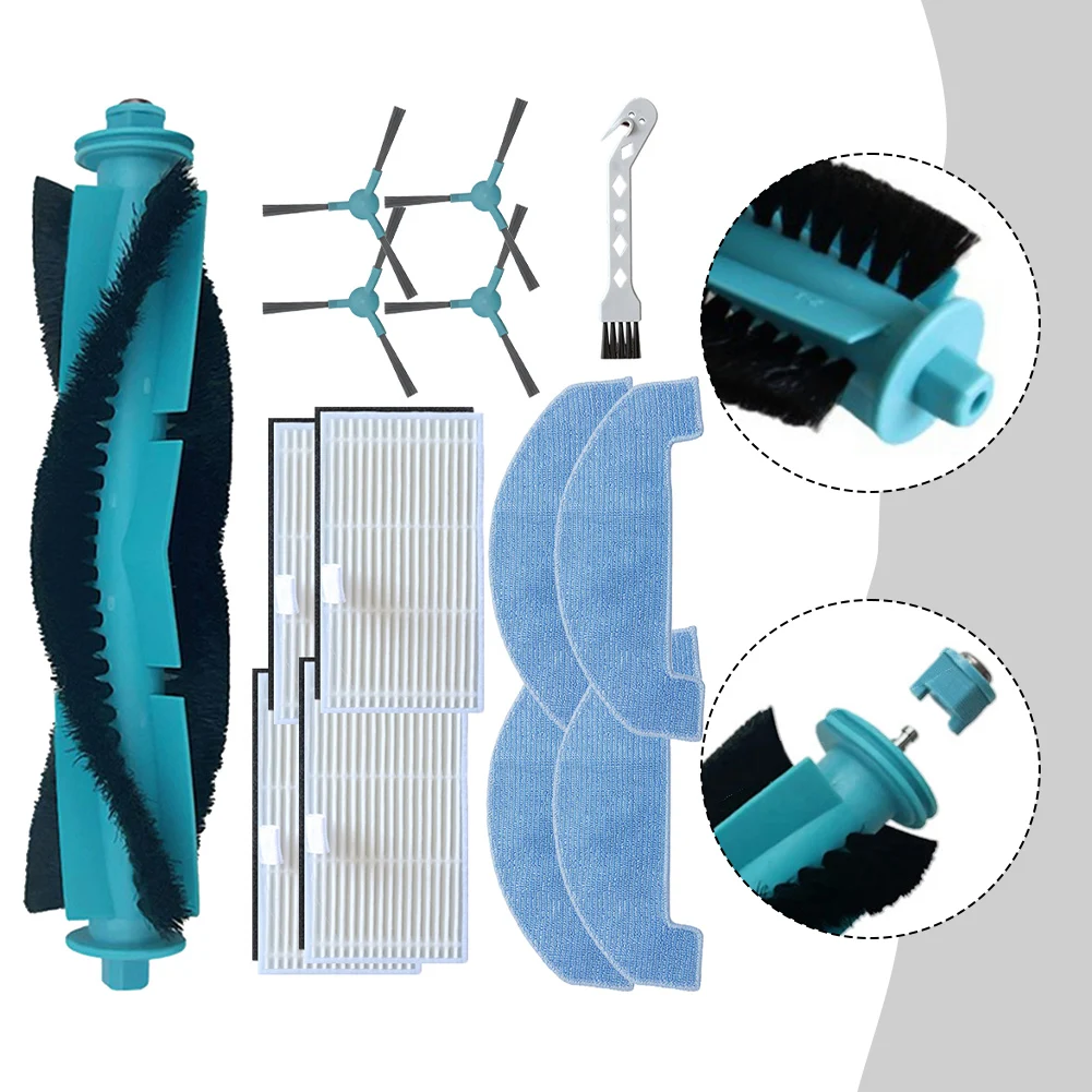 

Main Side Brush Filter Mop Cloth Kit For-Ultenic D10, For-MONSGA MS1-Max, For Q8/Q8Max, For-Lubluelu L15, For-Trouver E10 Part