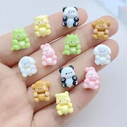 20Pcs New Cute Resin Cartoon Rabbit, Panda, Dog, Dinosaur Flat Back Scrapbooking DIY Jewelry Craft Decoration Accessories