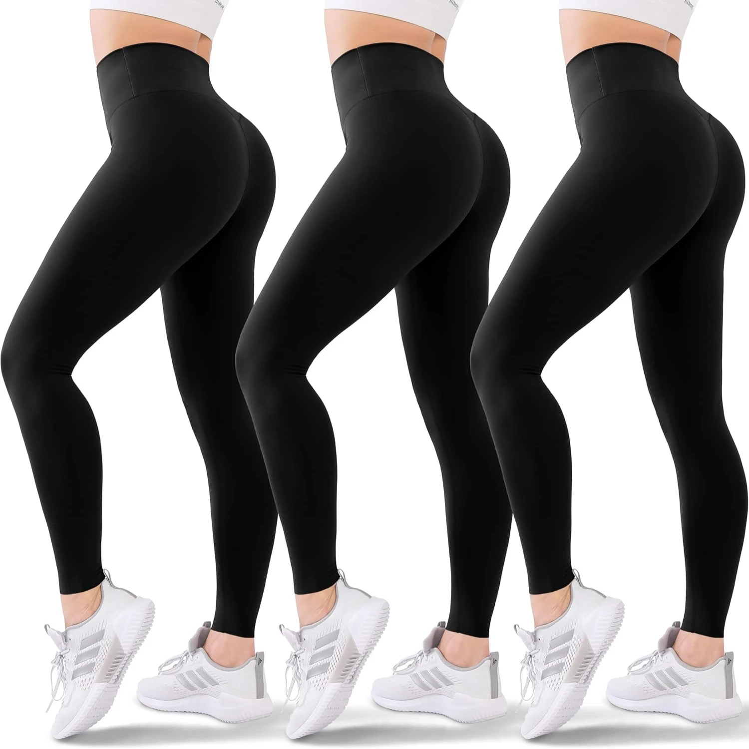 

Flattering, cozy, and chic high-waisted athletic leggings 3-Pack for women - Perfect for running, yoga, and workouts - Comfortab