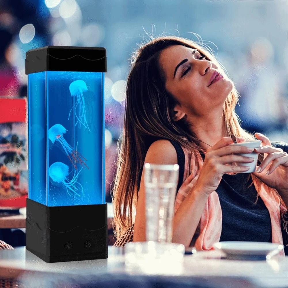 Creative 7 Colors LED Jellyfish Lamp Color-Changing USB Charging Night Light Desktop Decor Mood Lighting Desktop Light Room