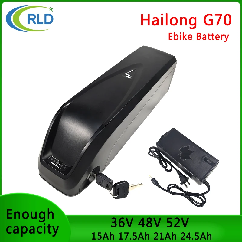 EBike Battery Hailong G70 48V 36V 52V 15Ah 17.5Ah 21Ah 24.5Ah Electric Bicycle Battery for 1000W 750W 500W 250W Motor