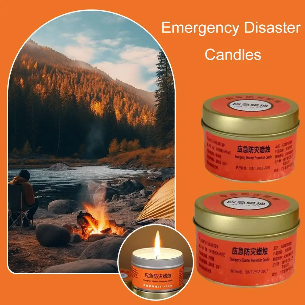 Emergency Disaster Candles 30 Hour Tea Light In Flat Container Windproof Long Burning Food Warmer Tea Light Candle For Home L4L1