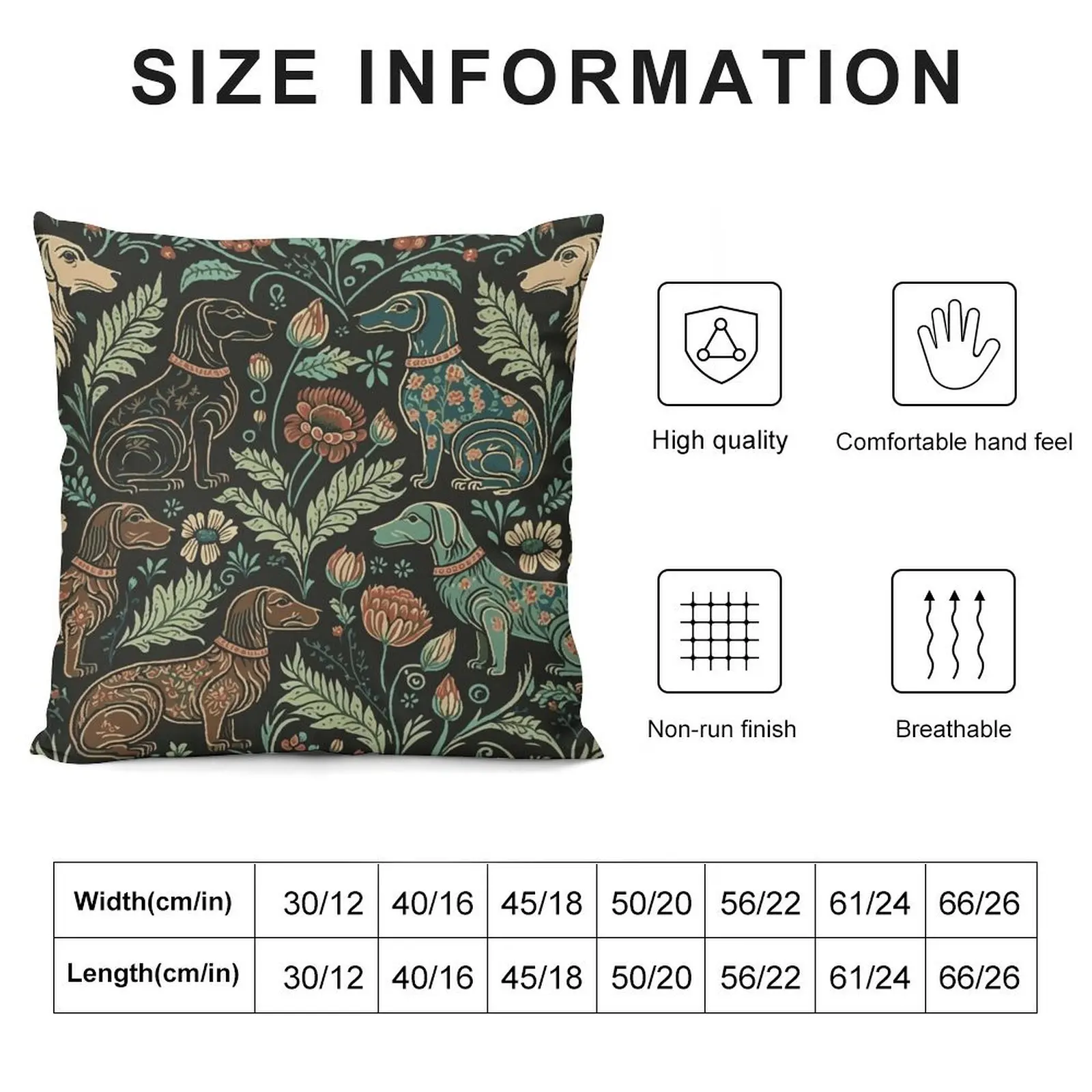 Adorable William Morris Style Dachshund Wiener Dogs Throw Pillow Sofa Pillow Cover Covers For Sofas Sofa Cushions Covers pillow