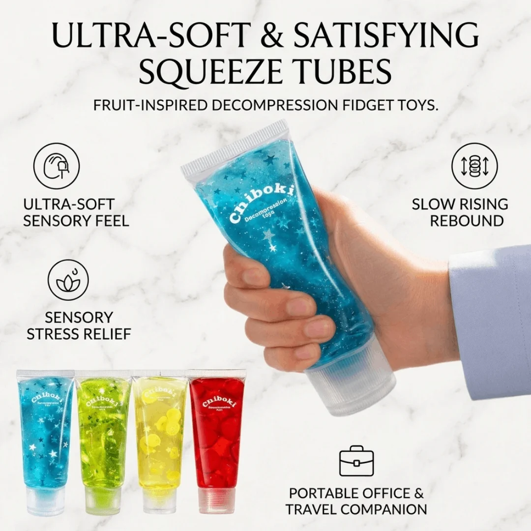 Strawberry Jam Filled Tooth-Paste Squishy Slow Rebound Elastic ASMR Calming Tactile Stress Relief Present Fun For Kids Adults
