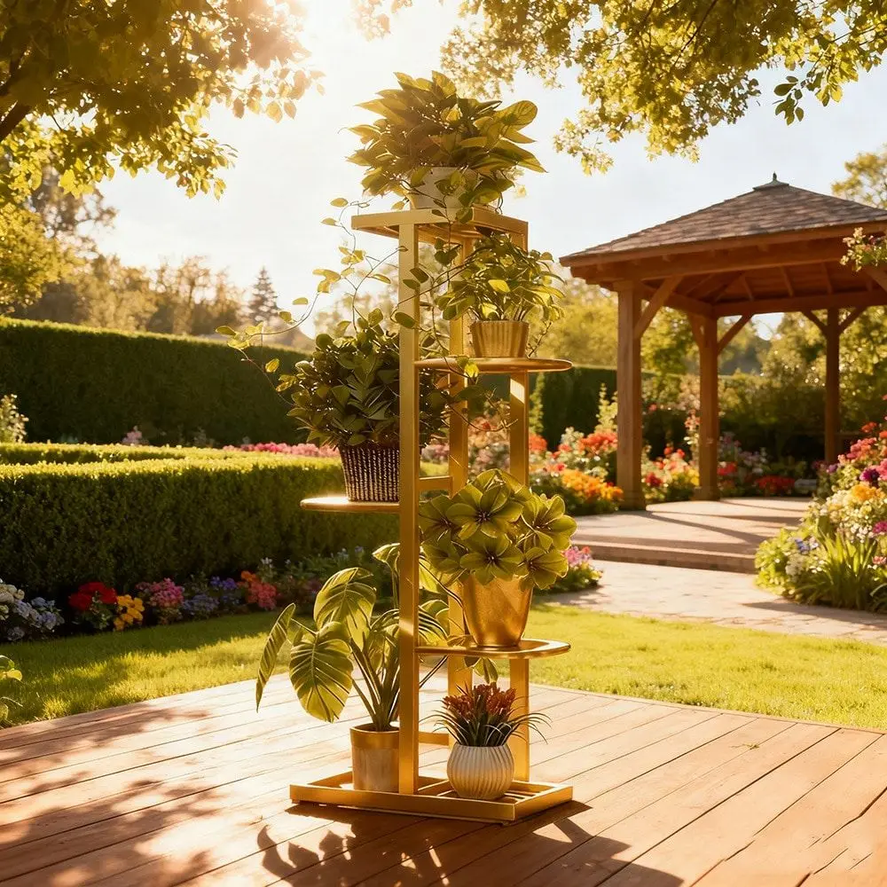 

BestSelling Plant Stand Five Tiers With Six Slots, Suitable For Both Indoor And Outdoor Use. Crafted From 100 Pure Iron With A