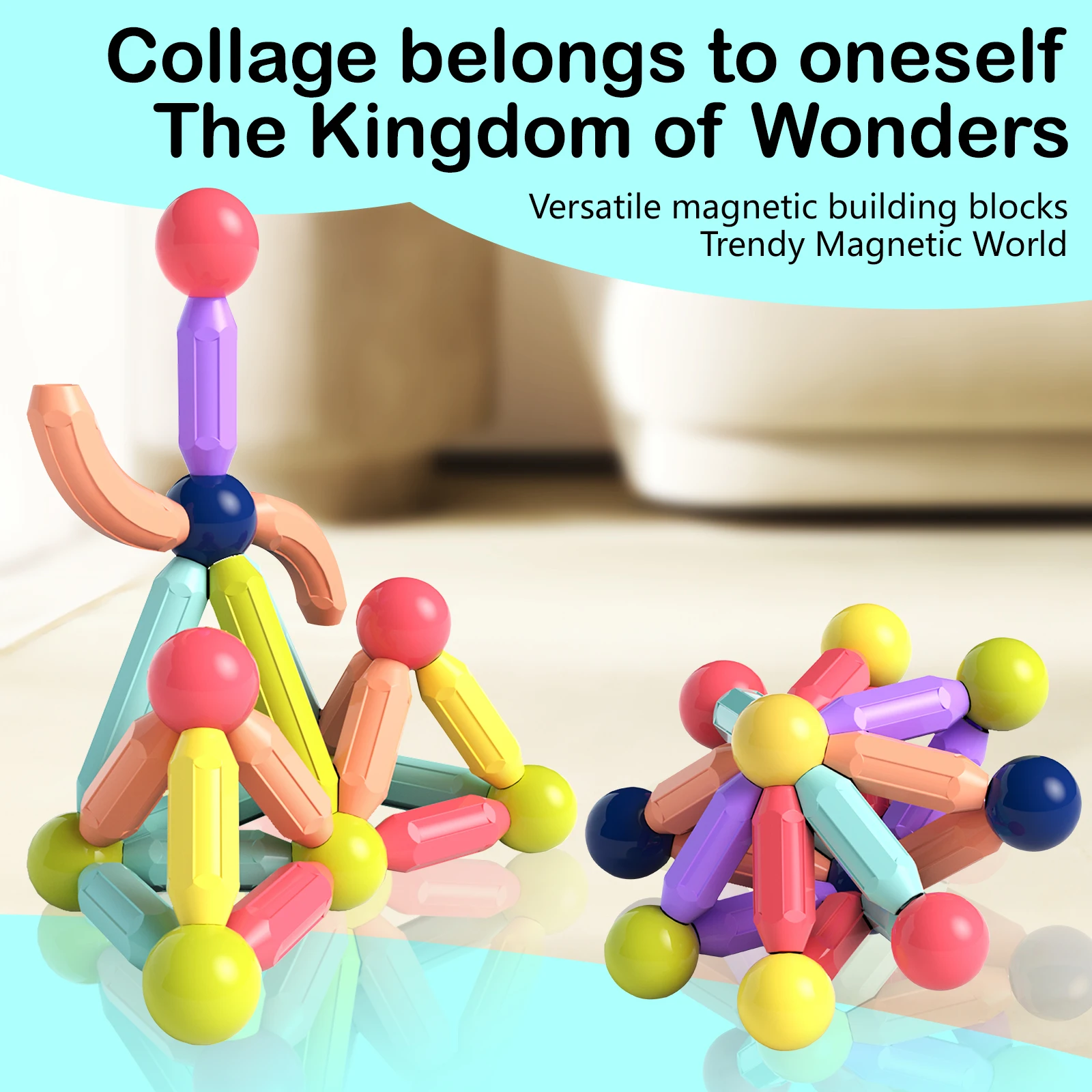 Montessori Educational Toys Magnetic Building Blocks Set Constructor Block Toys for Kids Magnet Stick Rod For Children Boy Girl