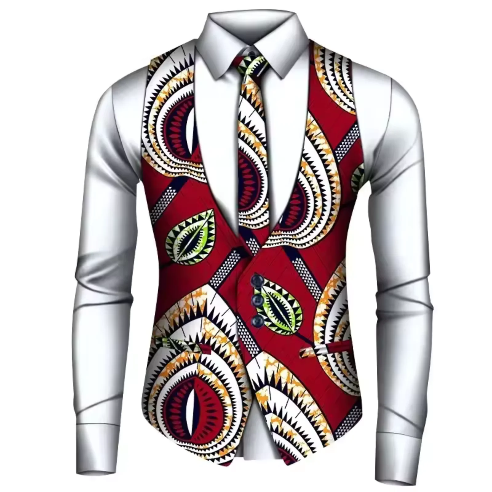 Afrykański bawełniany zestaw m – Men Formal Wear With Tie recenzja i cena