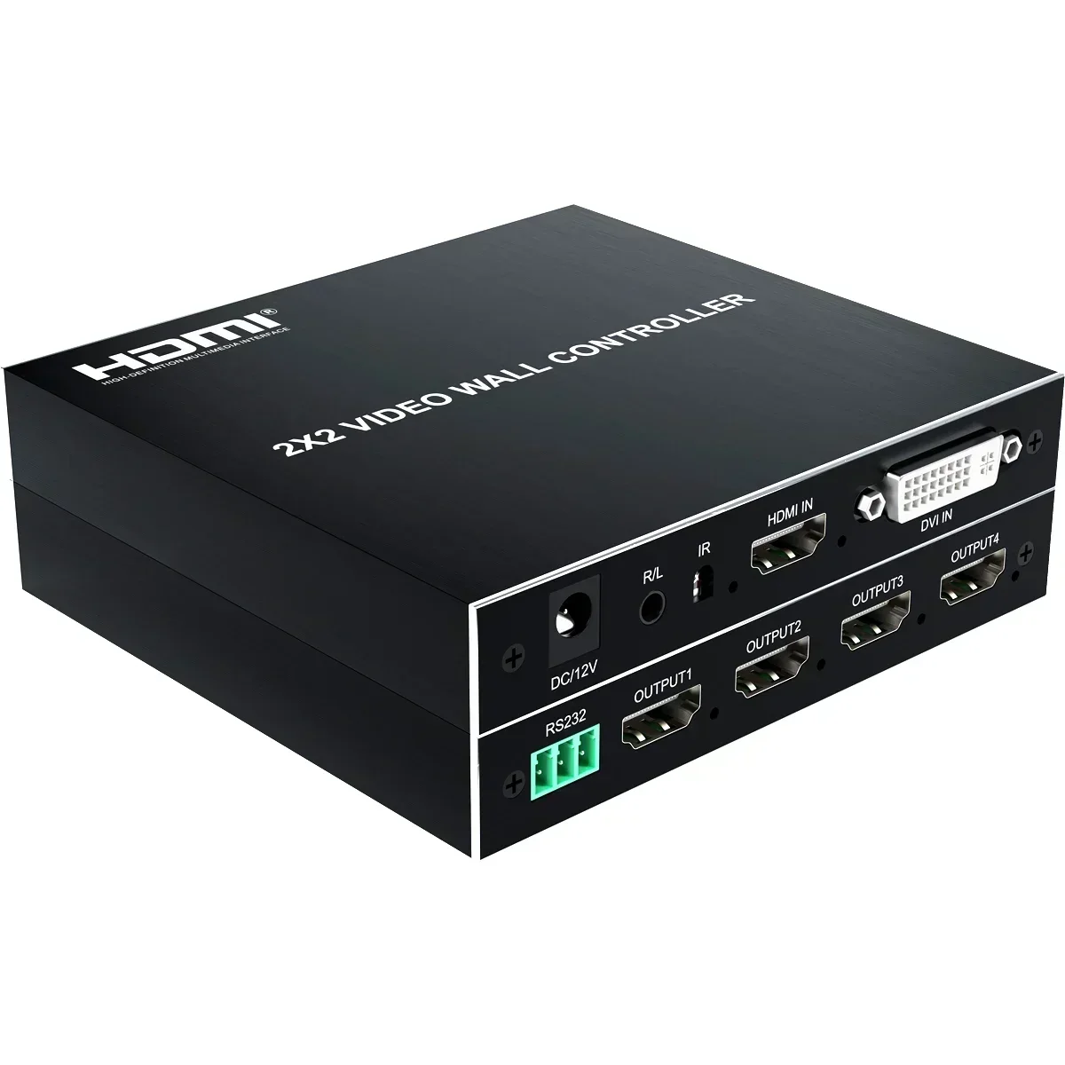 1080p 2x2 DVI HDMI Video Wall Controller 1X2 1X4 1X3 4x1 Multi Screen Splicing Processor TV Splicer Box 180° Flip Plug and Play