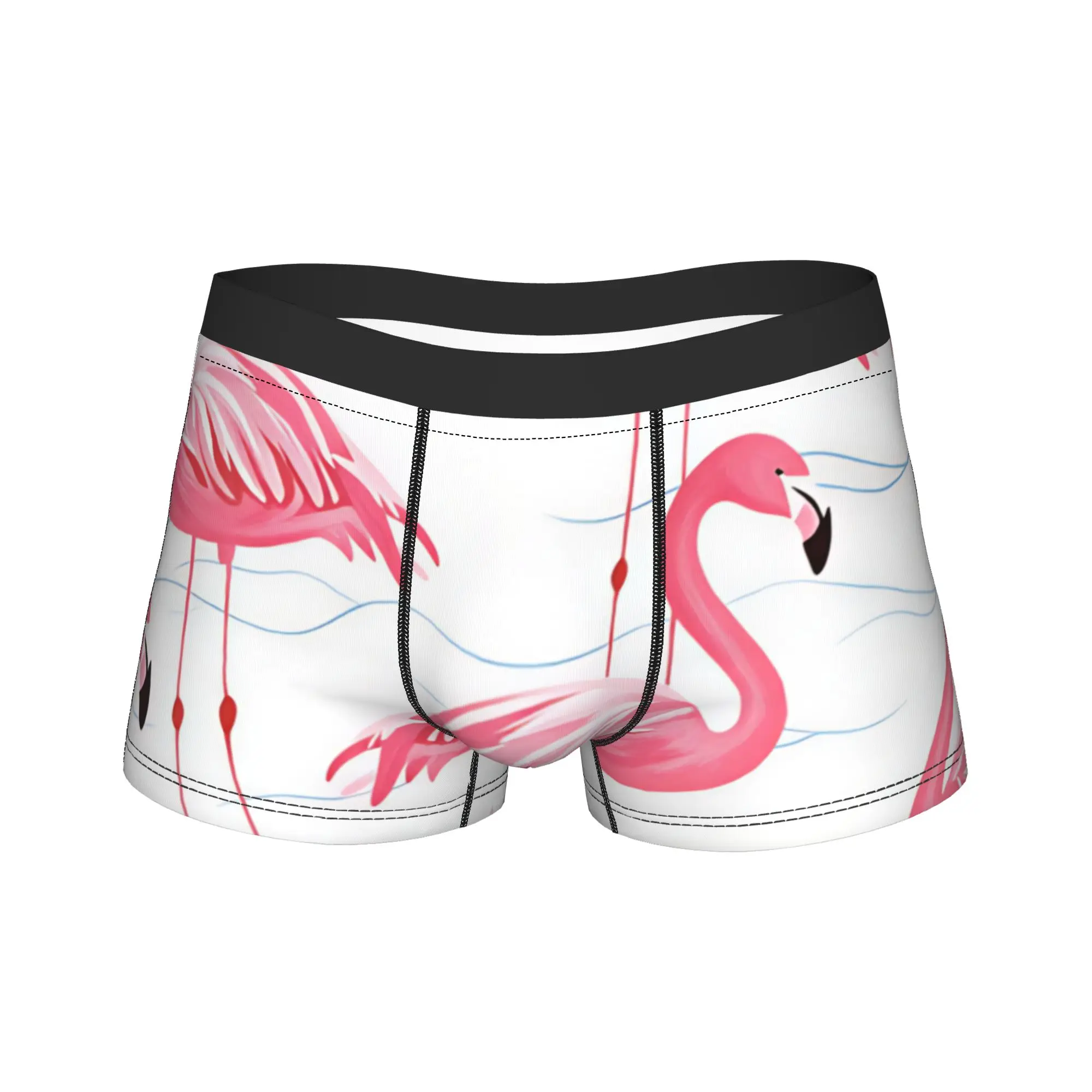 

Heart Lips Flamingo Love Shorts Briefs Underwear Hot Sale Men Breathable Trunk Design Large Size Underpants