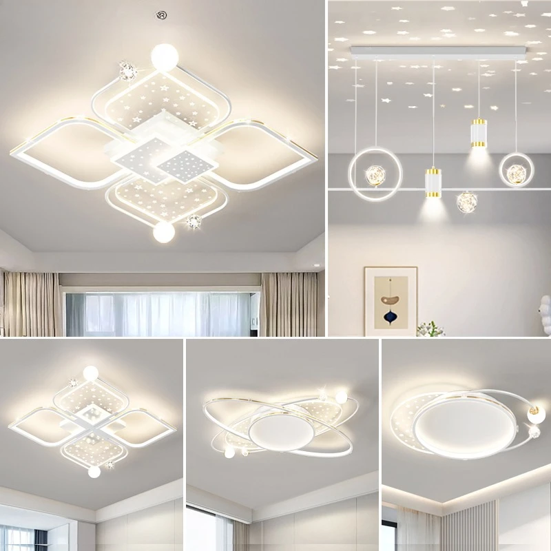 

Living room light simple modern atmosphere starry sky ceiling Nordic light luxury lighting combination whole house package 2023