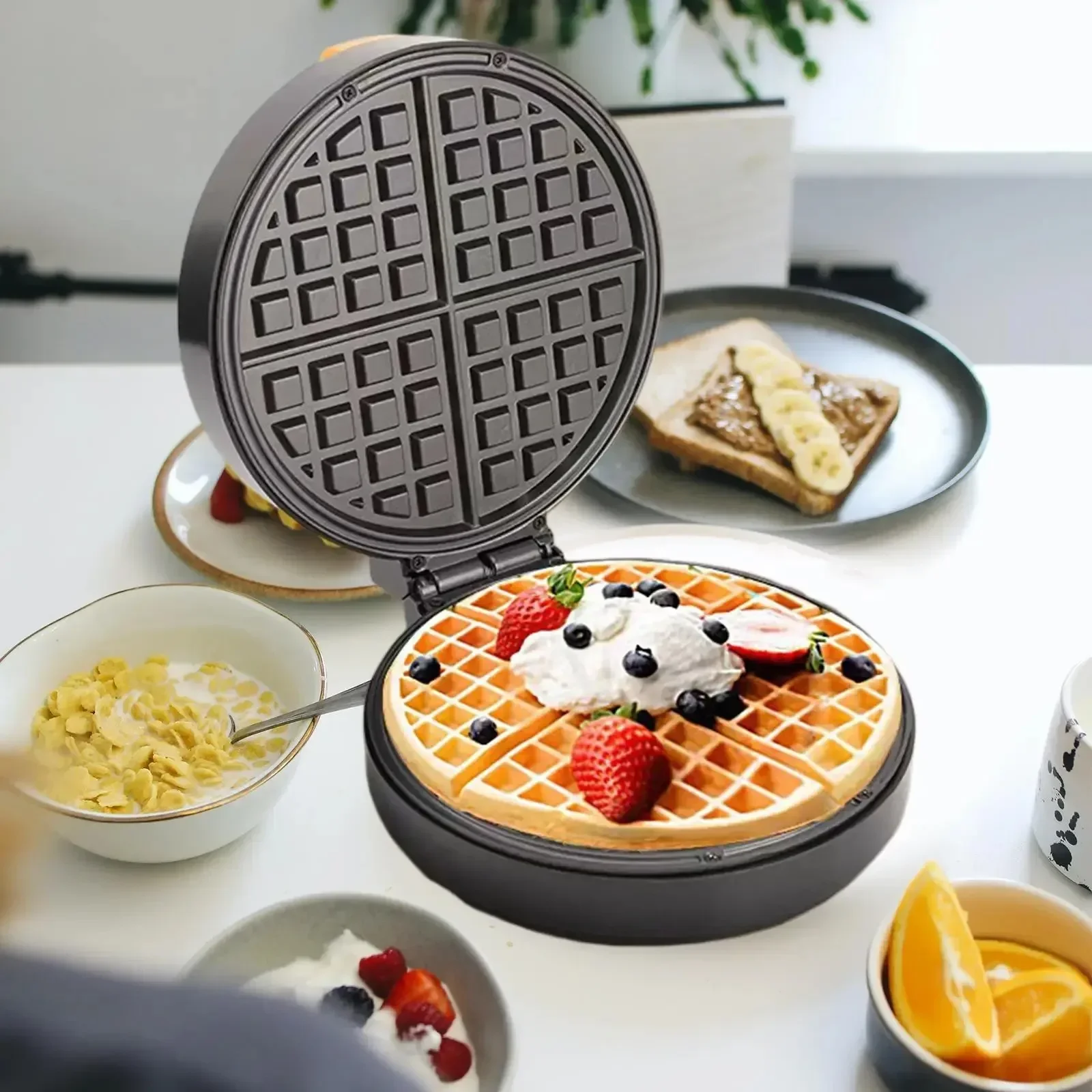 Waffle Maker Electric Snack Maker for Butter Milk Snack Fried Eggs Cupcake Banana Nut