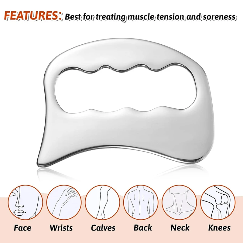 سكين اللفافة المربعة، لوح غوا شا من الفولاذ المقاوم للصدأ، أداة خاصة للرياضة واللياقة البدنية، علاج الأوتار، ورقة غوا شا، الاسترخاء #6