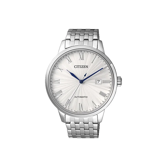 CITIZEN Automatic Mechanical Movement Stainless Steel Strap Watch Men's Watches White Dial NJ0080-50A