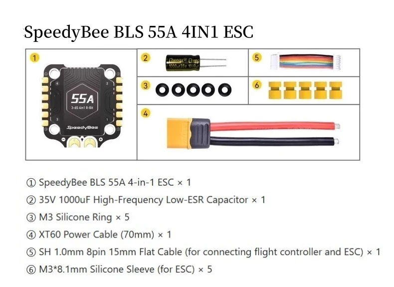 Speedybee 3-6S 30X30 BMI270 F405 V4 FC Flight Controller F4V4-60-Stack BLHELIS 4in1 ESC for FPV Freestyle Drones DIY Parts thumbnail 4