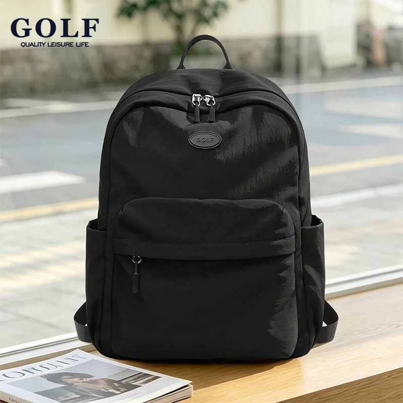 golf-quality-women's-waterproof-oxford-cloth-nylon-travel-backpack-simple-style-leisure-schoolbag-for-commuting