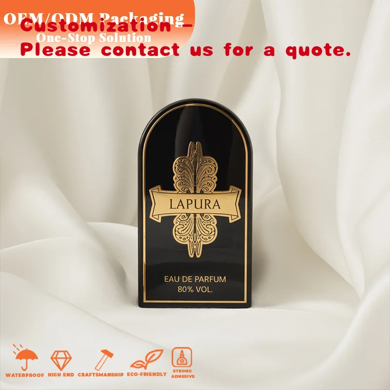 

custom.Elegant Custom 3D Metal Labels High Adhesive Scratch-Resistant Stickers Metal Perfume Label