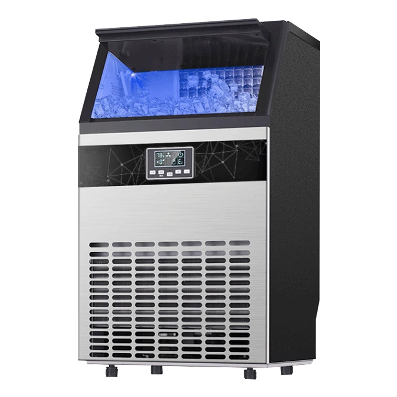 

Ice Cube Maker Machine Commercial 80kg Automatic Countertop Block Ice Making Machines for Business Home Food Shop