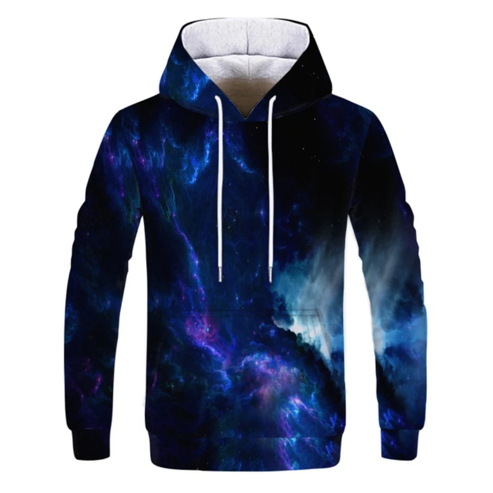 Space Galaxy Sweatshirt Men 3D Print Hoodie Men Women Loose Hoodie Vintage Kids Hoodie Long Sleeve Coat Purple Nebula Clothing