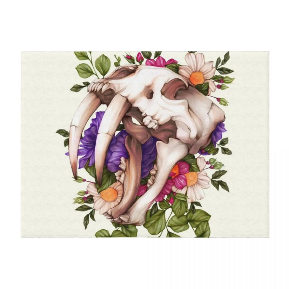 

Sabertooth Skull Throw Blanket Plush Large Thins Warm Blankets