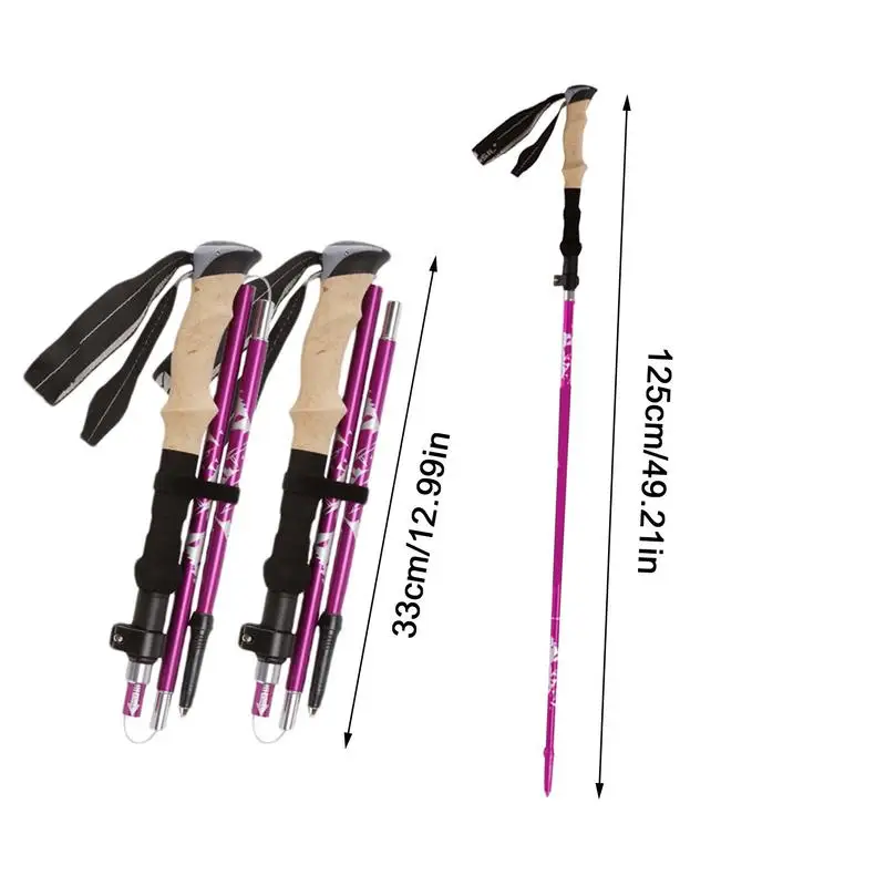 

Telescopic Hiking Poles Adjustable Hiking & Trekking Poles Lightweight Balance Support Shock-Absorbent All Terrain Accessories