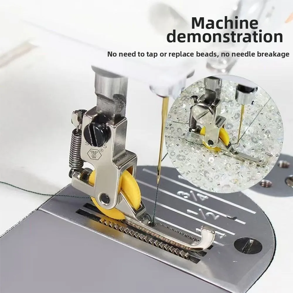 Steel Bead Sequin Press Foot Durable Easy to Use Beads Fixed Press Foot Sequin Special Presser Foot