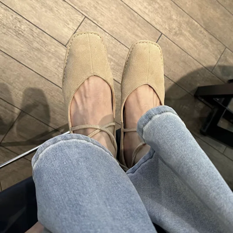 Bailamos Women Flats French Gentle Shoes Round Toe Bow Shallow Mouth Ballet Shoes Slip On Mary Jane sandals Comfortable Soft Loa