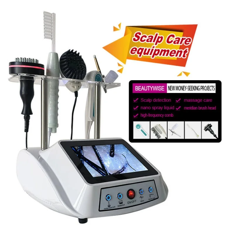 

5 in 1 High Frequency Hair Growth Vibration massage Comb Machine With Scalp Detector Repair Damaged Hair Treatment