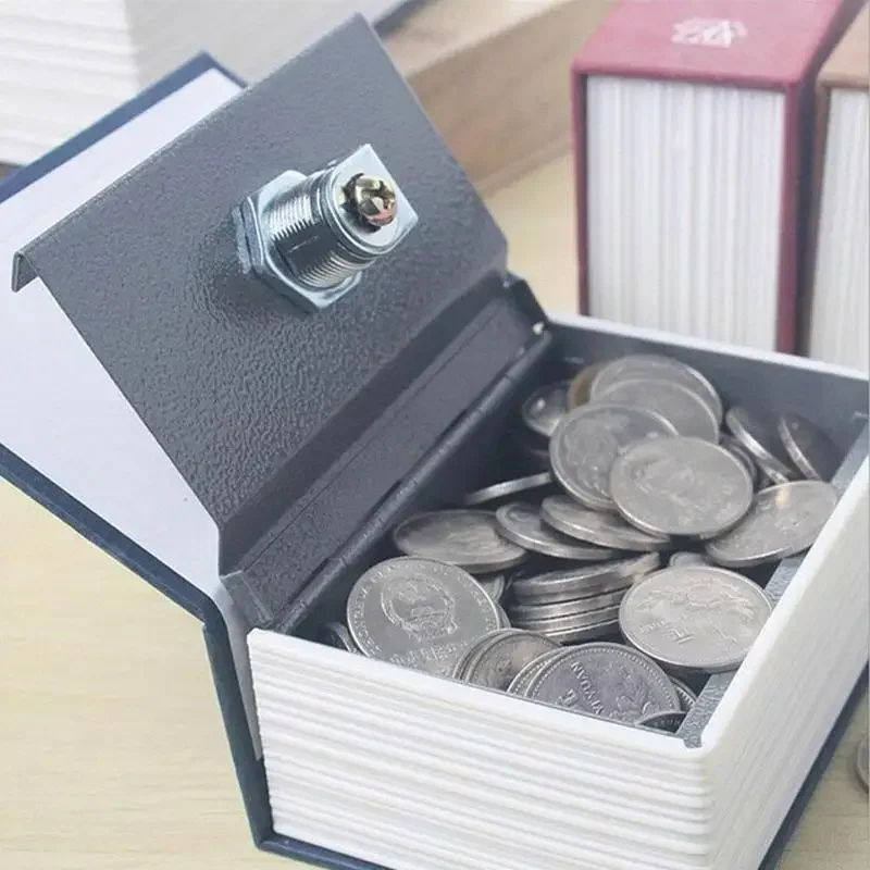 Key Box Piggy Bank Change Storage Mini Safe Box Book Hidden Lock Simulation Dictionary Money Safe Security Cash Secret L7E1