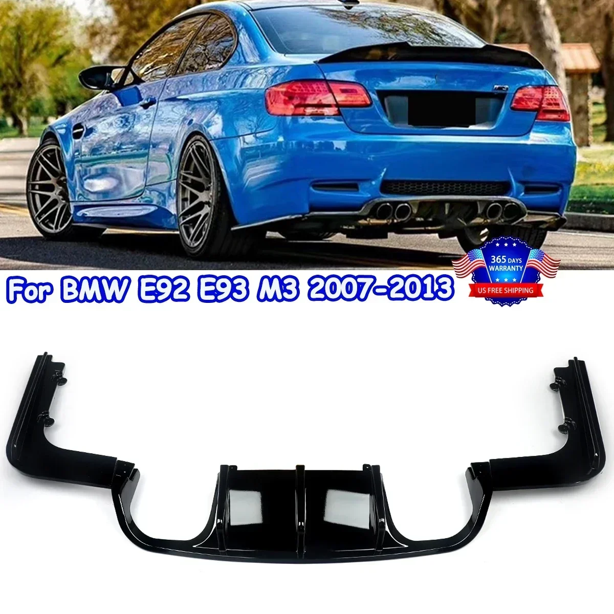 

For BMW 3 Series M3 E92 Coupe E93 Convertible Rear Diffuser 2008 - 2013 Carbon Fiber Spoiler Rear Bumper Lip Magickit