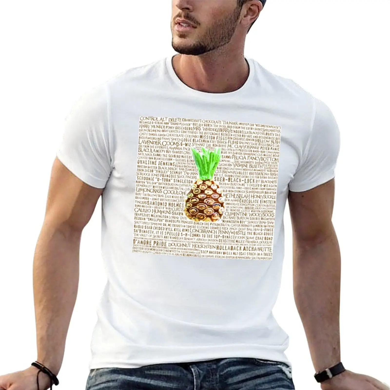 Psych Burton Guster Nicknames - Television Show Pineapple Room Decorative TV Pop Culture Humor Lime Neon Brown T-Shirt