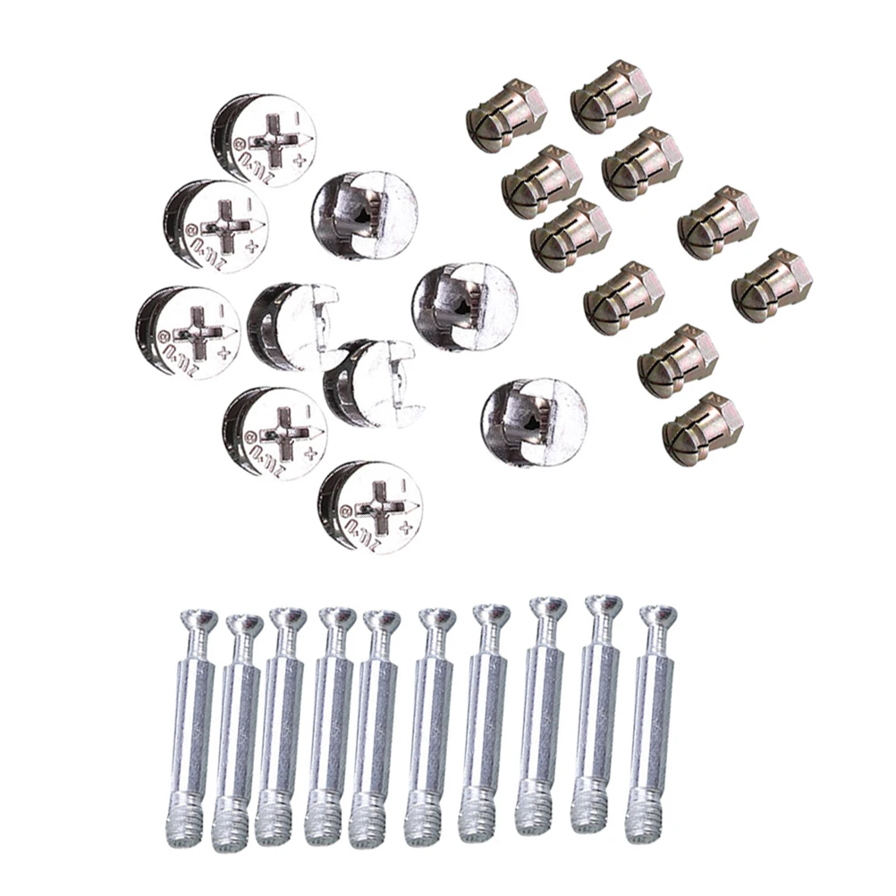 

24 Sets Fastening Connector Furniture Assembly Hardware Parts Cam Locking Fitting Cabinet Fasteners Bolts Kit Dowels Desk Locks