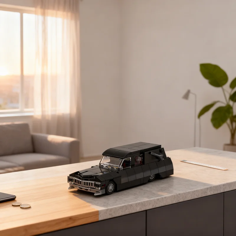 

215pcs MOC Hearse 6 X 21 City Traffic Model Building Blocks Toy Gift Creative Display Collectible Desk Premium Adult Kids Home