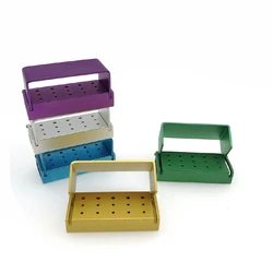 Dental Bur Burs Holder Block Disinfection Box Autoclave 15 Hole ALUMINIUM
