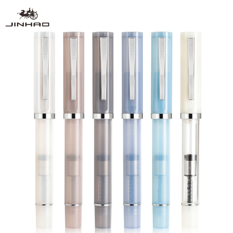 

Перьевая ручка JINHAO 58D, 6 цветов, чернильная ручка с наконечником F EF, ручка для письма, каллиграфическая ручка PK HONGDIAN MAJOHN, канцелярские принадлежности, школьные и офисные принадлежности