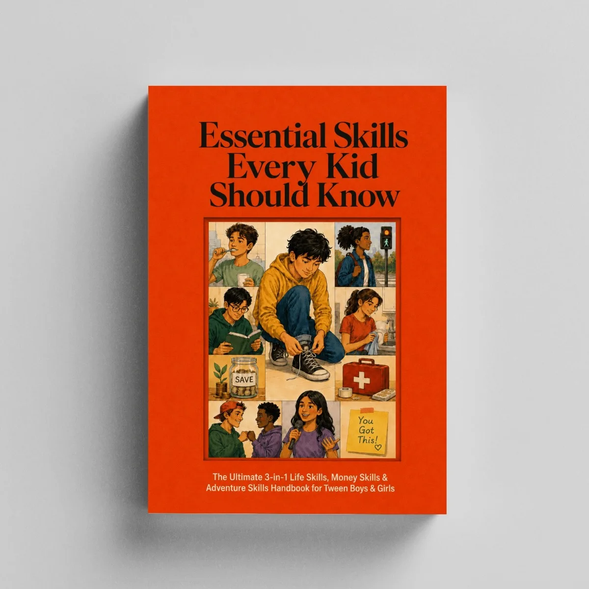 Essential Skills Every Kid Should Know, 3-in-1 Life Skills Guide for Tweens, Money, Safety, Independence and Confidence