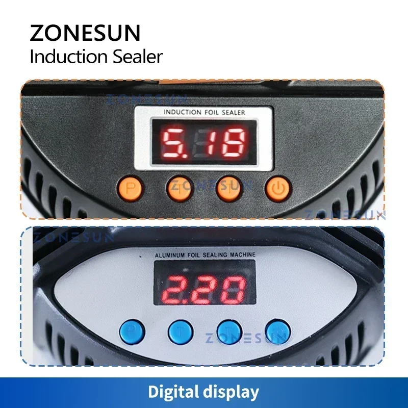 ZONESUN-sellador Manual de inducción electromagnética, máquina de sellado de botellas, papel de aluminio, máquina taponadora de plástico médico