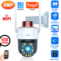 Tuya 5MP 50X Zoom Wifi PTZ IP Security Camera Auto Tracking Outdoor Smart Life Color Night Vision CCTV Video Surveillance Camera