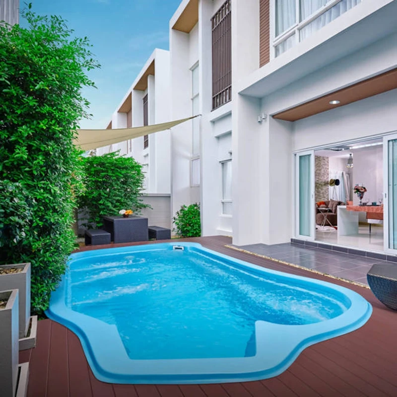 Luxury Fiberglass Rectangle Shape Garden Inground Swimming Pool with Easy Install and 2-Year Warranty Manufacturer