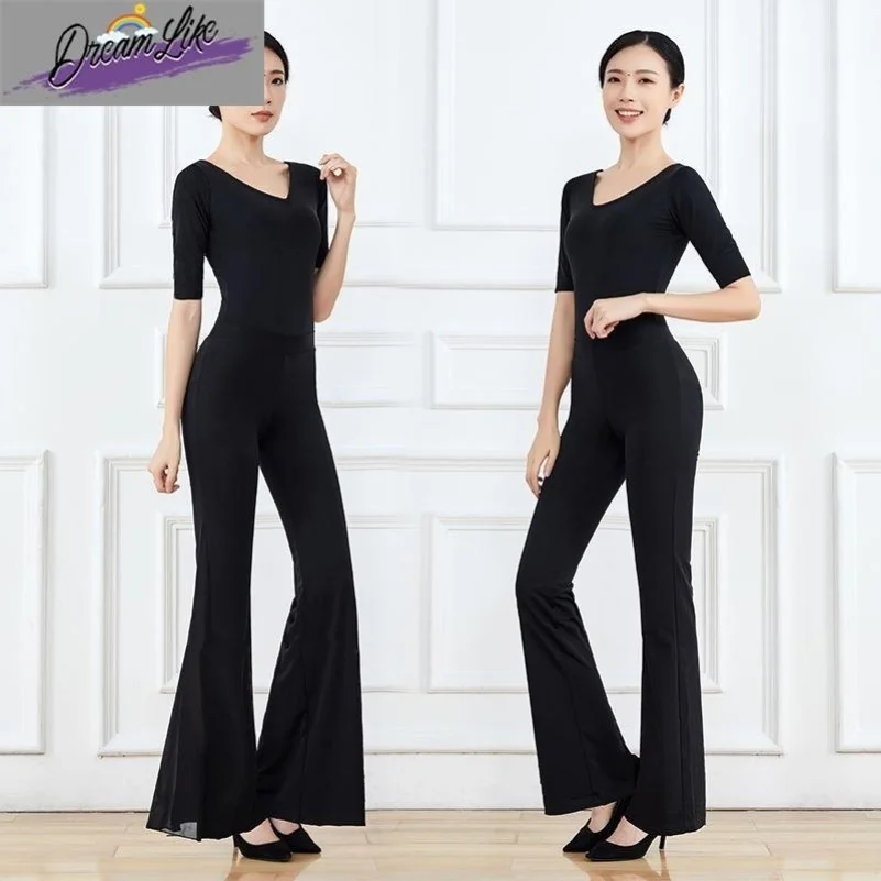 

Elegant Modal Dance Practice Suit Women's Fitting Ceremony Mentor Outfit Ballet Training Ensemble Fashion Show Performance