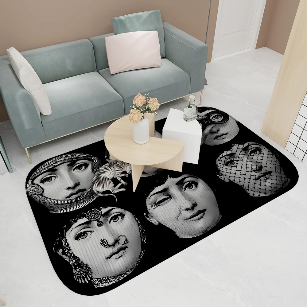 1PC Fornasetti Hallwy Floor Mat Entrance Door Mat Washable Non-Slip Living Room Sofa Chairs Area Mat Kitchen Welcome Doormat