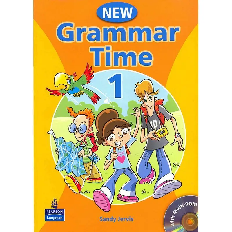 Inglês Gramática Escola Primária Textbook, Gramática Tempo 1-5 Graus com Áudio Cor, Novo