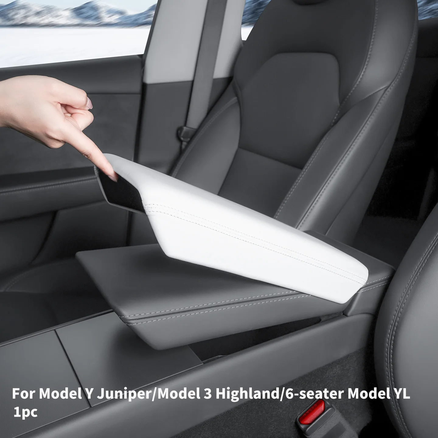 For Tesla Model Y Juniper Armrest Box Cover Protective Cover, 6-Seat Model YL/Model 3 Highland Center Console Armrest Box Cover