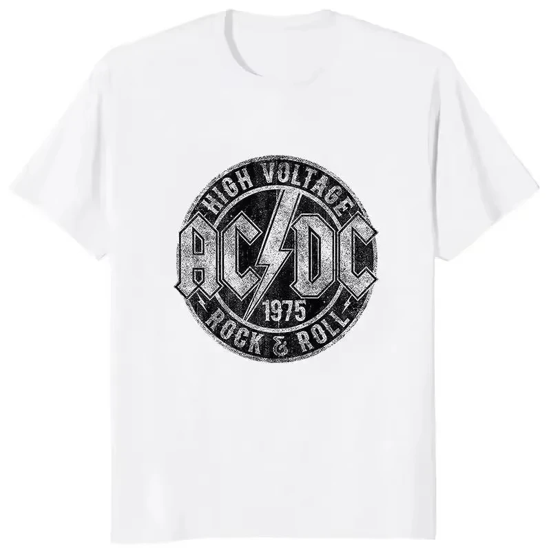 Women Tshirt Ac High Voltage 1975 Dc T Shirt Hot Sale Summer Short Sleeves Cool Hip Hop Streetwear Men T-shirt Hipster Korea Top